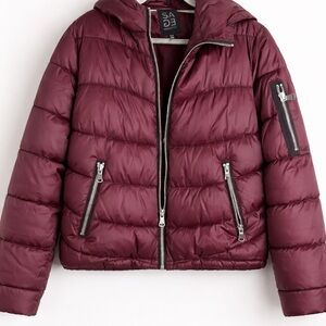 Women’s sage Puffer Jacket - Deep Red